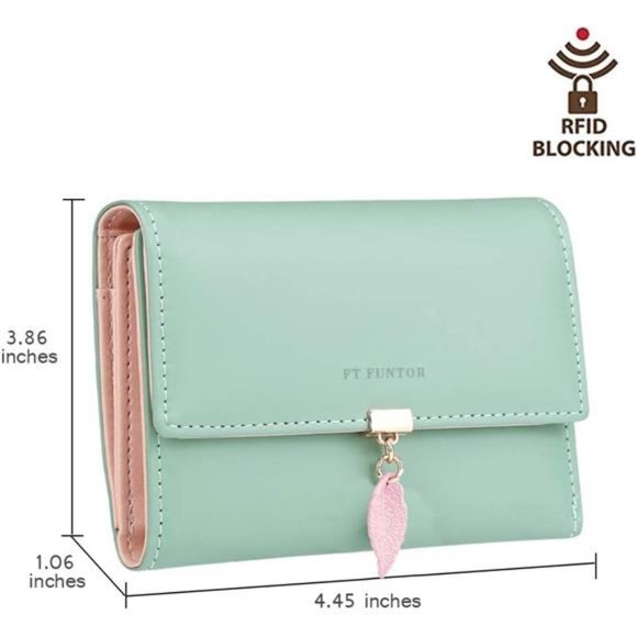 RFID Wallets for Women 1-Green - Picture 5 of 6